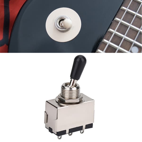 1-pack 3-vägs vippströmbrytare med svart spets reservdel för elgitarr i LP-stil