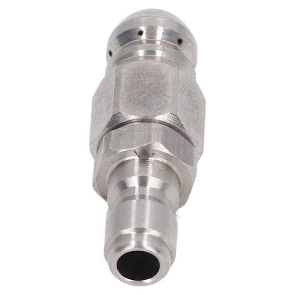 Højtryksrenserdyse 5000PSI, 1/4in NPT Quick Connect, Spids spids i rustfrit stål, 1 front- og 6 baghuller, til rengøring