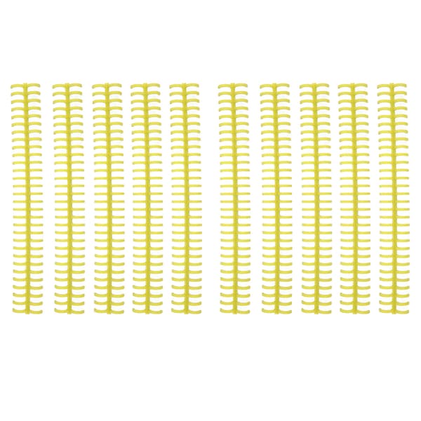 10-pack plastbindningsryggar 30-håls spiralryggar, 0,5\" diameter, gul för lösblad