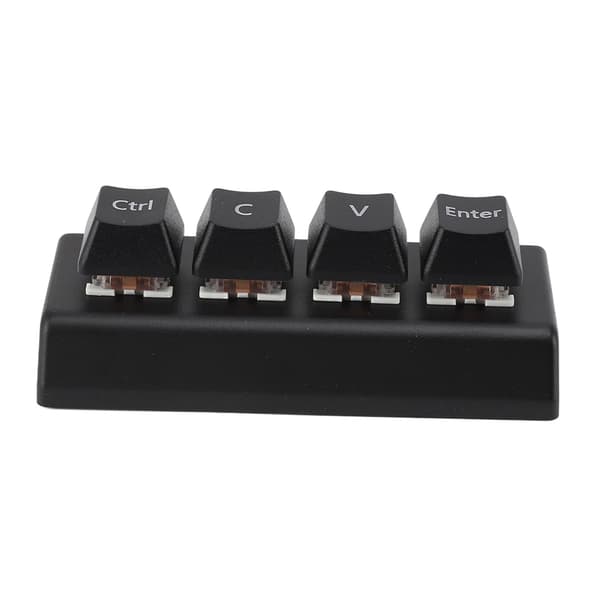 Programmerbar 4-tasters Macropad NKRO Rød Switch Ctrl CV Enter Mini Mekanisk Tastatur til Gaming Kontor Medier Sort