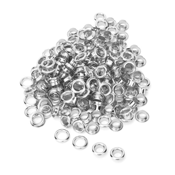 100 st 6 mm mässing dubbelsidig öljetthål nit för klädväska / bälte / sko (silver)