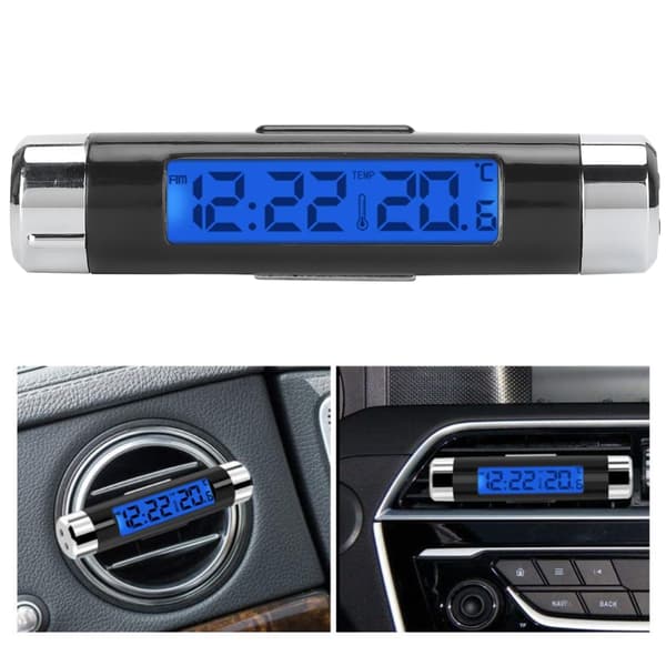 2-i-1 Elektronisk Klocktermometer LCD-display Automatisk Temperaturmätning
