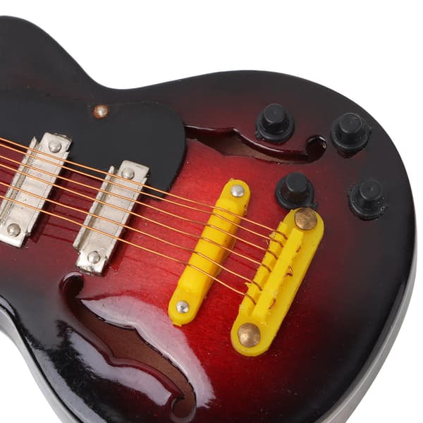 Miniatyr Tilia Hantverksgitarrform Elgitarr Instrumentmodell med Presentförpackning