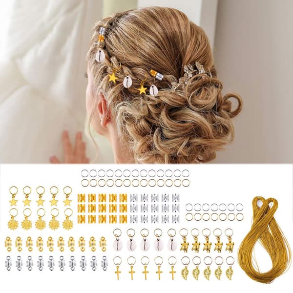 Dreadlocks Snöflinga Lövform Hårringar Klämma Hårband Rep Flätor Tillbehör