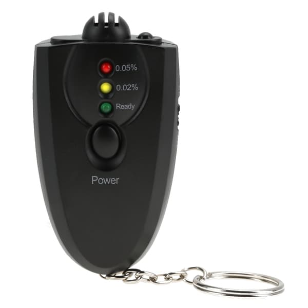 Bærbar Nøglering LED Alkohol Tester med Lommelygtefunktion Sort