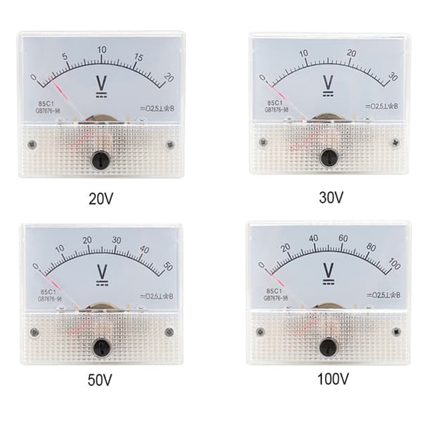 DC Voltmeter 85C1 Panelmåler 0-30V Analog Spændingsmåler Rund Skive