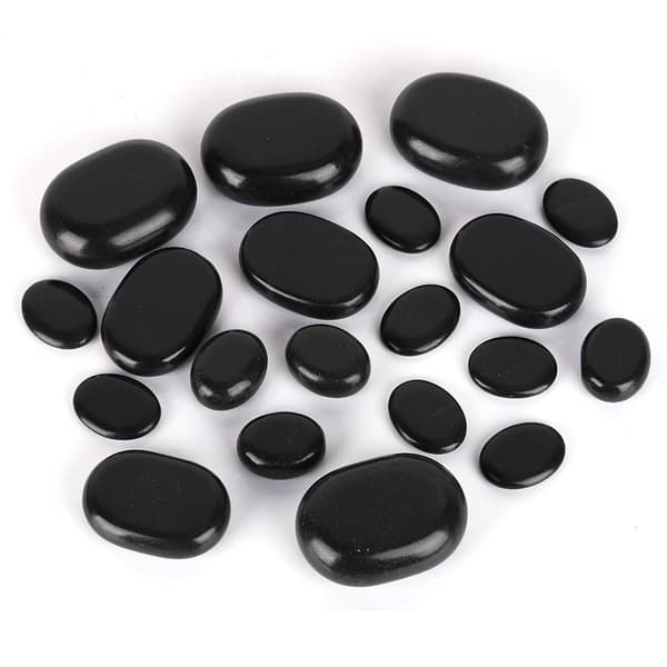 20 stk/sæt Hot Spa Sort Basalt Oval Form Sten Æterisk Olie Pedicure Massage