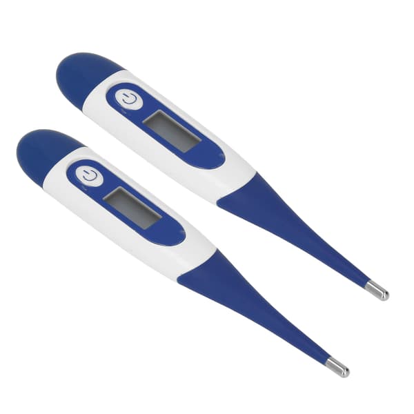 2-pack djurtermometer i plastskal, noggrann elektronisk LCD-temperaturmätare
