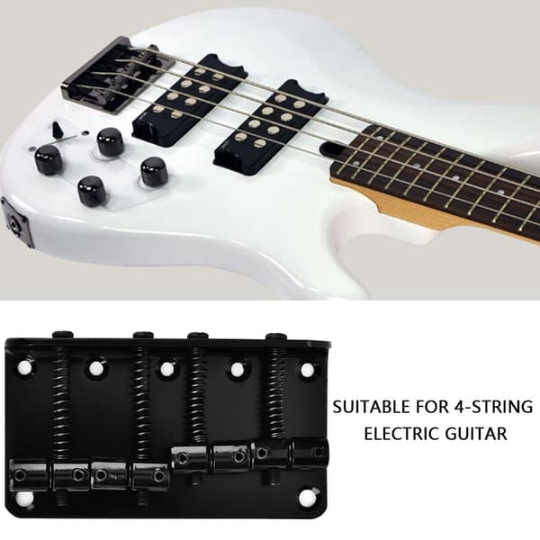 Professionell 4-strängad basbrygga för elbasgitarr, svart metallreservdel