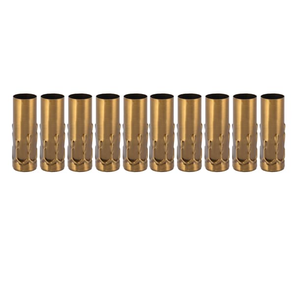 10 stk. E14 metalrør til lampeholder, belysningstilbehør 25x80mm guldbronze