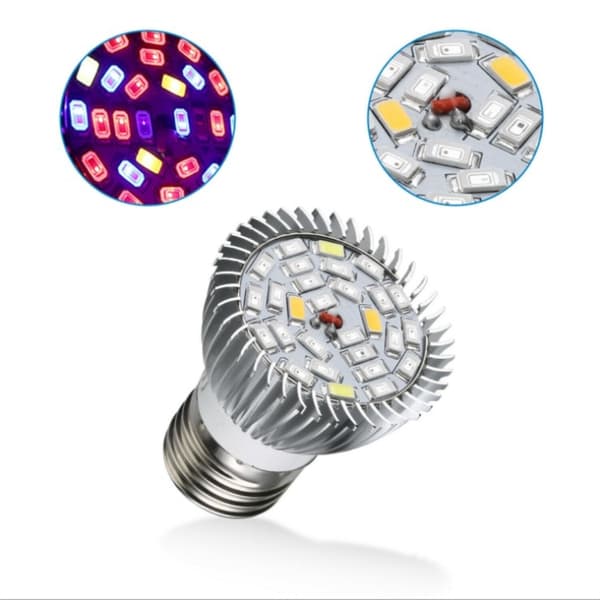 28W E27 LED vækstpære, fuldspektret plantelampe til indendørs drivhus hydroponics
