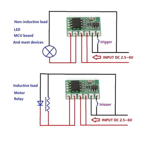 6A DC 3V 3.3V 3.7V 5V Lås-kontaktmodul Bistabil Selvspærrende Udløser til LED & Motor