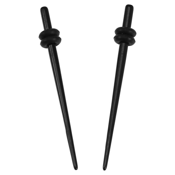 2st Akryl Stretcher Öronplugg Taper Expander O-ring Stretching Kit Svart