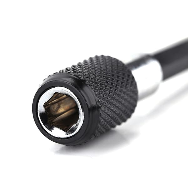1/4\" Hex Quick-Release Skruetrækker Bitholder, Sort Riflet Skaft, 100mm