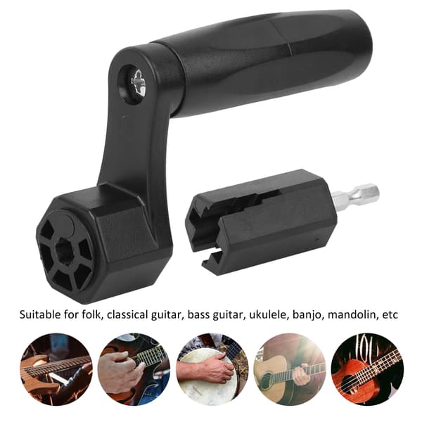 2-pack gitarrsträngvev svart ABS stallbropinneavdragare skruvmejselverktyg