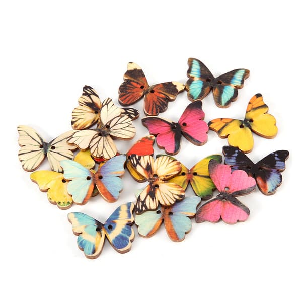 100 stk. træknapper sommerfugleformede DIY-håndværk sytilbehør scrapbooking-indretning (21*27MM)