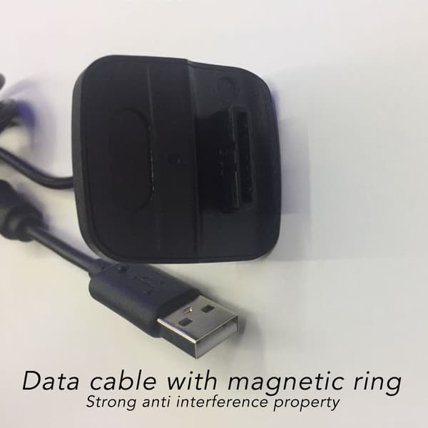 Xbox 360 USB-opladerkabel 1,5 m sort PVC-ledning med ferritring, Plug and Play-kabel til Xbox 360 Gamepad, 1 stk.