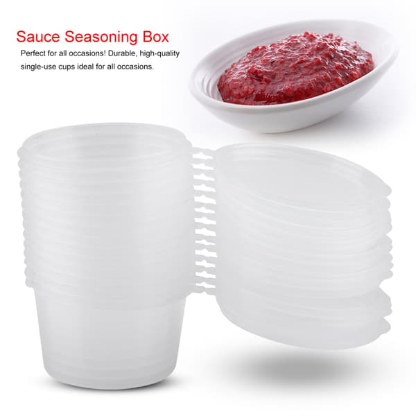 100 ml 4 oz klare plastikkopper til takeaway, sauce- og krydderiboks, kondimentkop