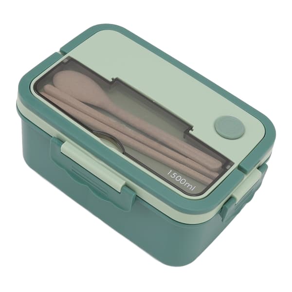 Matcha Grön Bärbar Bento Box 1500ml Lunchset med Ätpinnar & Sked för Studenter