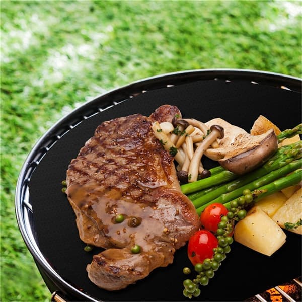 2-pack återanvändbar non-stick 40 cm rund grillmatta