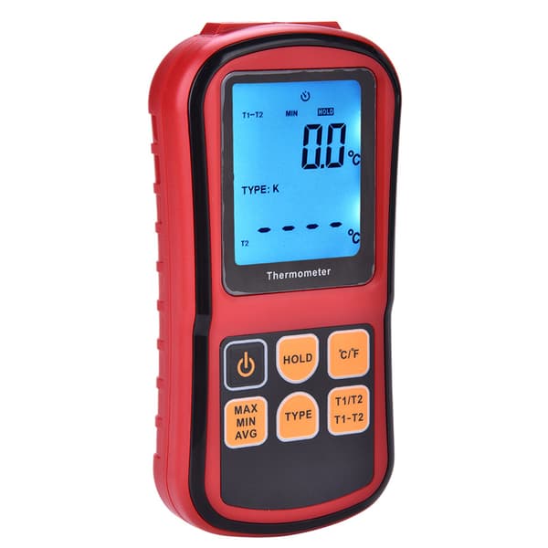 GM1312 Dobbeltkanals Digitalt Termometer LCD Display Temp Måler