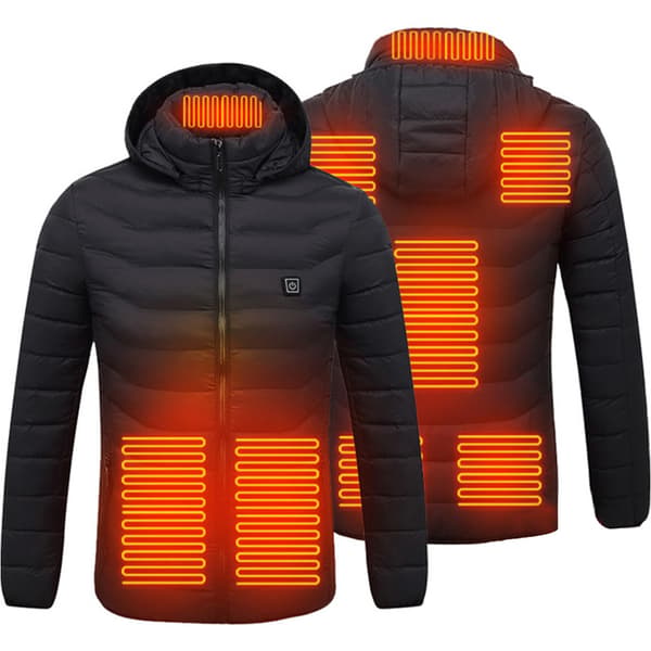 8-zons uppvärmd huvtröja USB-driven vinterisolerad jacka unisex utomhus