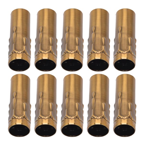10 stk. E14 metalrør til lampeholder, belysningstilbehør 25x80mm guldbronze