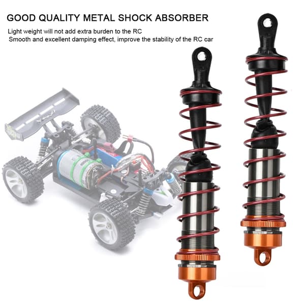 2x aluminium RC støddæmpere 143 mm til 1/8 skala buggy lastbil, reservedele til affjedring