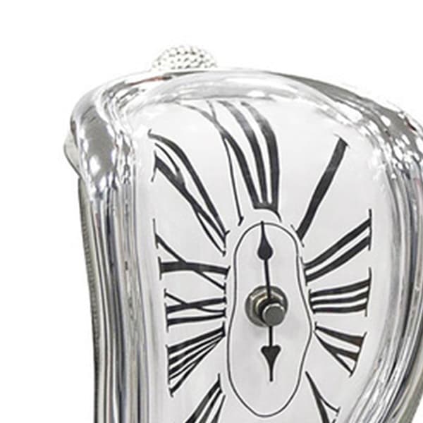 Retro Silver Smältande Klocka Skrivbordsdekoration Nyhet Tidsmätare