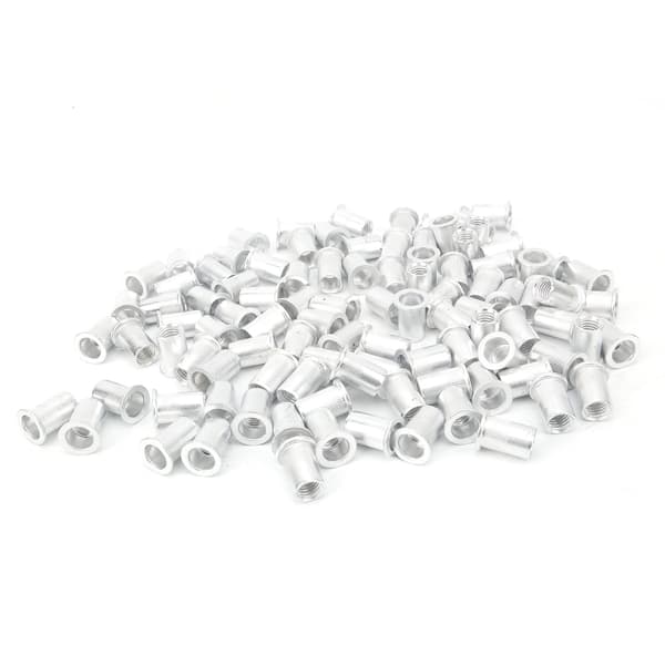Vertikala blindnitmuttrar i aluminium med platt huvud - 100-pack