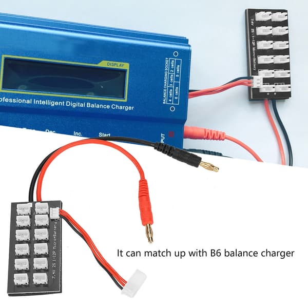 7.4V 2S LiPo batteri parallel opladningskort balanceoplader med JST PH-stik