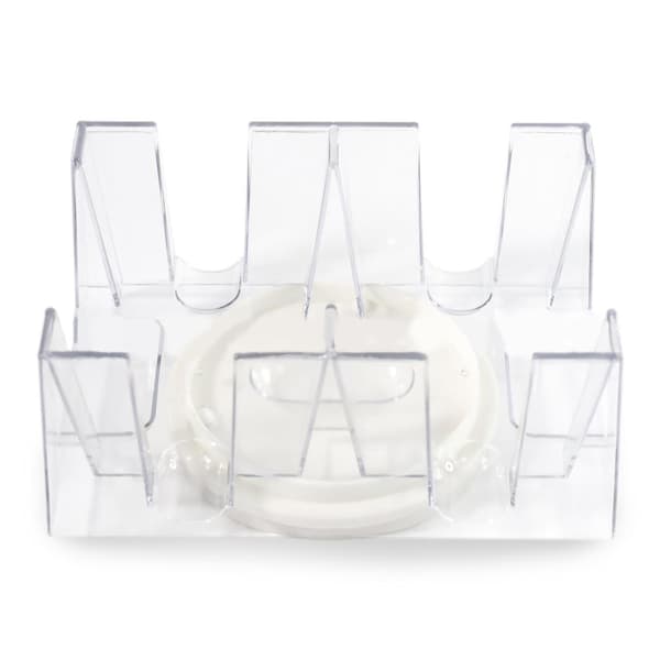 2-däcks/6-däcks roterande kortbricka transparent spelkortsförvaring