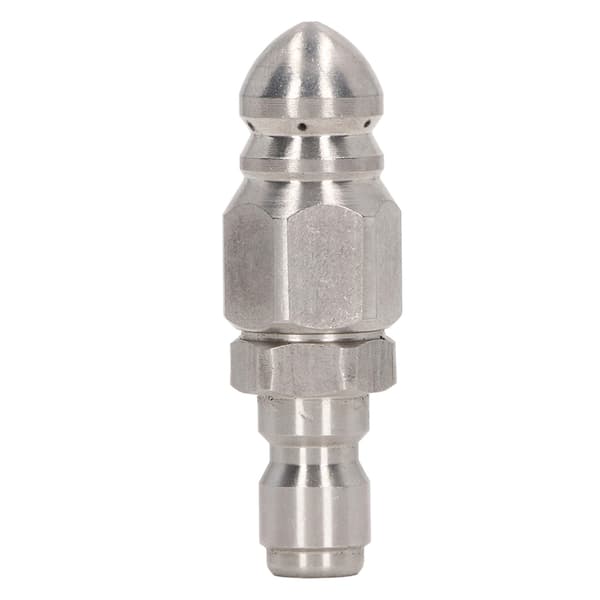 Højtryksrenserdyse 5000PSI, 1/4in NPT Quick Connect, Spids spids i rustfrit stål, 1 front- og 6 baghuller, til rengøring
