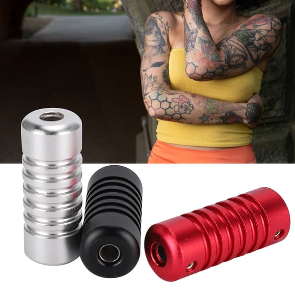 22 mm tatoveringsmaskinegreb i aluminiumslegering (sort, rød, sølv)