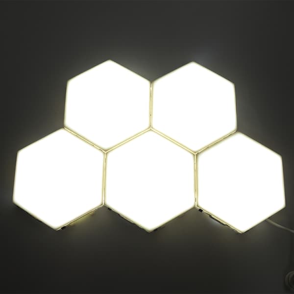 Hexagonal DIY Vägglampa Heminredning 100V-240V 5 Lampor Sovrum Vardagsrum
