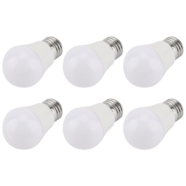 6-pack 5W Mini LED-lampor Varmvit E26 Bas G45 Klotlampa Belysningstillbehör