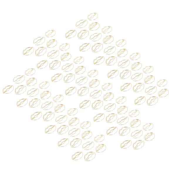 100 st läppformade gem, galvaniseringsprocess, gyllene metallgem, bärbara gem för filklassificering