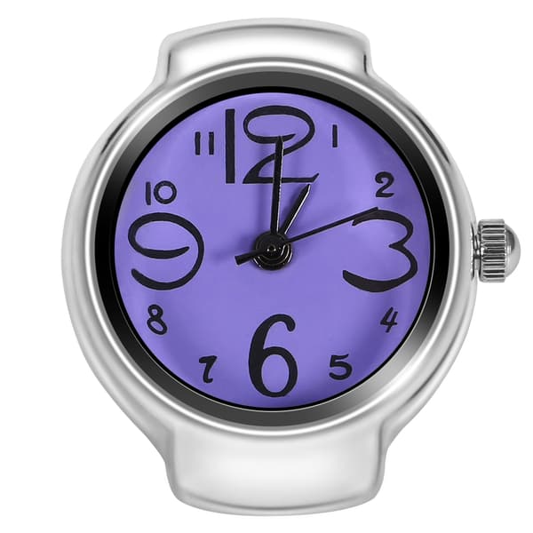 1 st modern analog kvartsklocka för kvinnor män rund ring kärlek lila