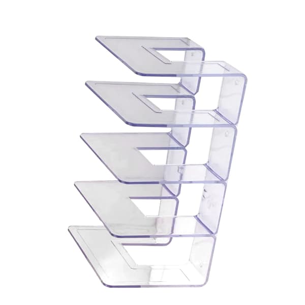 PC Mini Transparent Handväska Organizer Hylla 4 Sektioner Sovrum Förvaringsställ