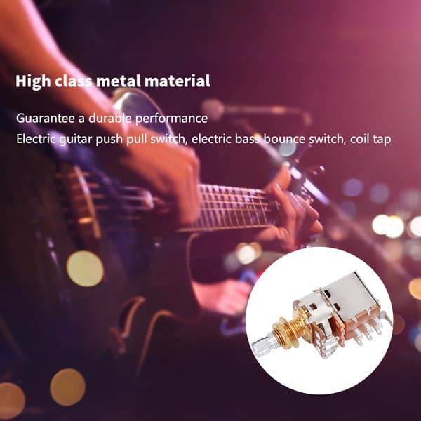 Metallgitarr Volym Ton Pot 500K Ohm A500K för Elgitarr Bas Push Pull Coil Tap 18mm Skaft Guld 1st