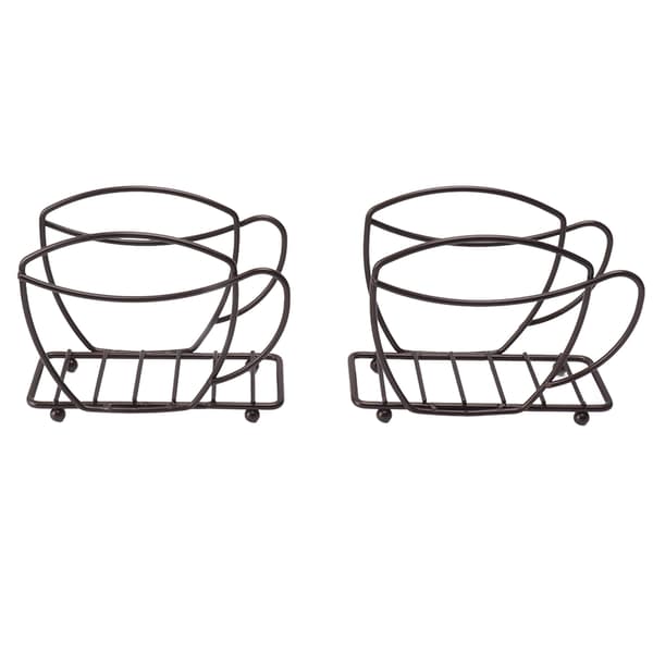 Servietholder i bronzejern, kaffekopformet borddispenser