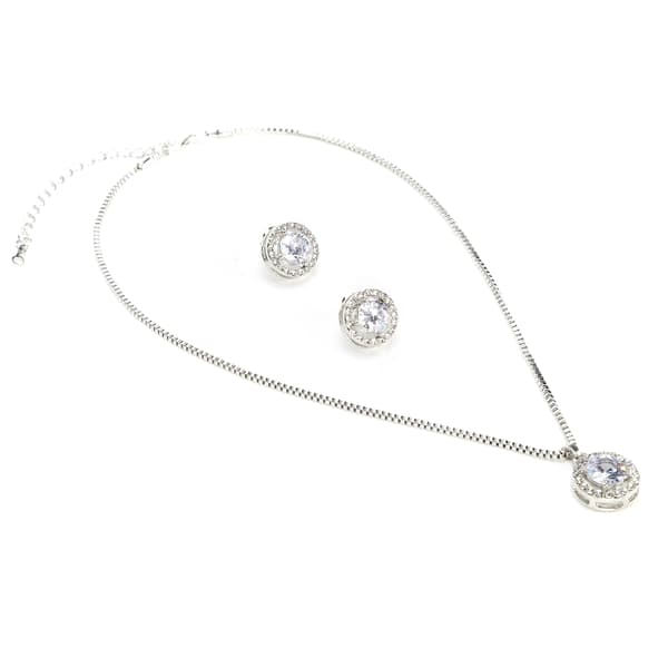 Glittrande Halsband Örhängen Set Elegant Damaccessoar Set Bröllopsfödelsedagspresent