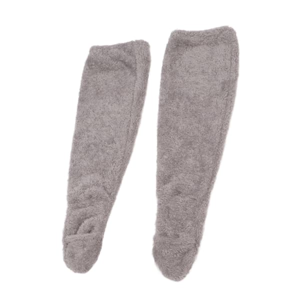 Over Knee Fuzzy Socks Vinter Hjem Sove Bløde Tykke Åndbare Plysstrømper Benvarmer Grå
