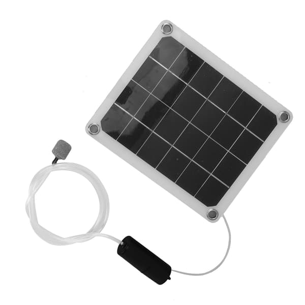 20W Tyst Solcellsdriven Dammluftare Vattentät Luftpump med Luftstenar för Akvarium