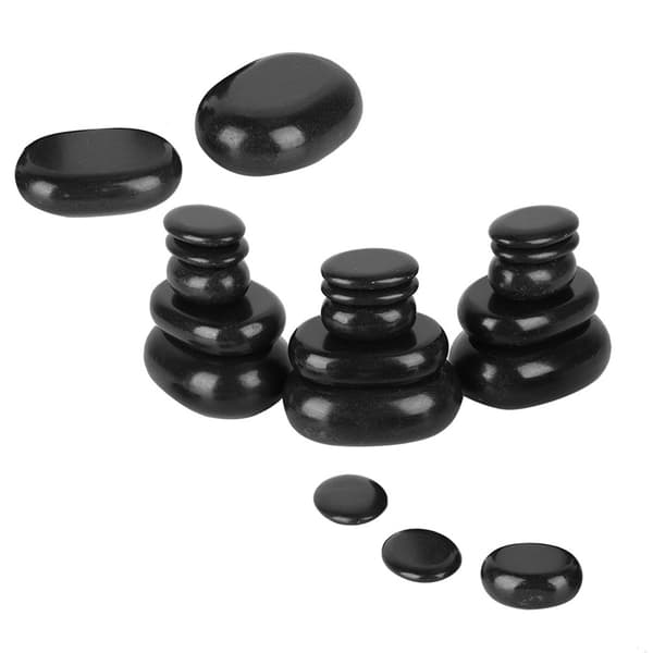 20 stk/sæt Hot Spa Sort Basalt Oval Form Sten Æterisk Olie Pedicure Massage