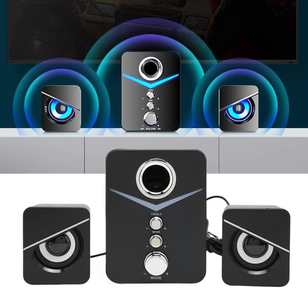 Bluetooth-datorhögtalare 2.1 Djup bas Kompakt skrivbordsljud för bröllopsfest, svart