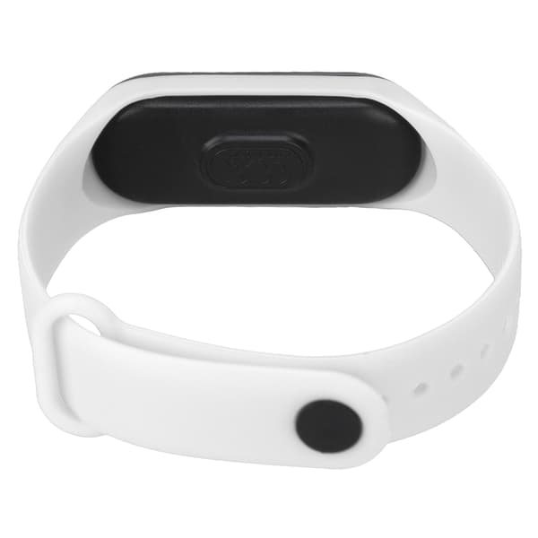 Vit LED Digital Sportklocka med Plastglas, Silikonband, Studentklocka