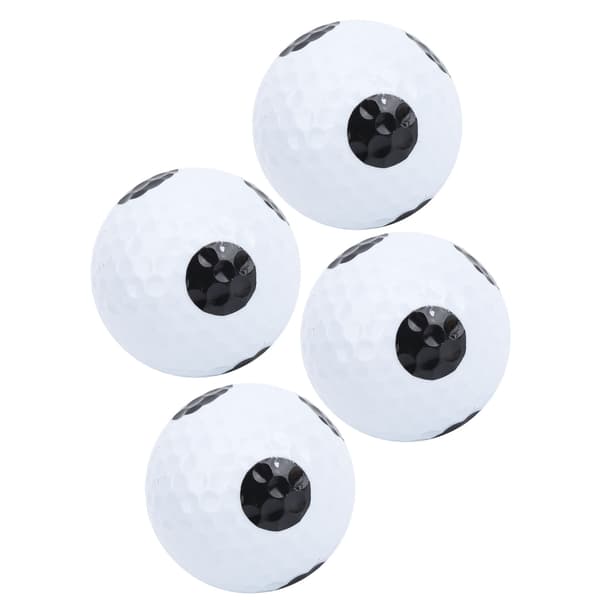 4-pack 2-lagers golfputtträningsbollar vita med svart prick