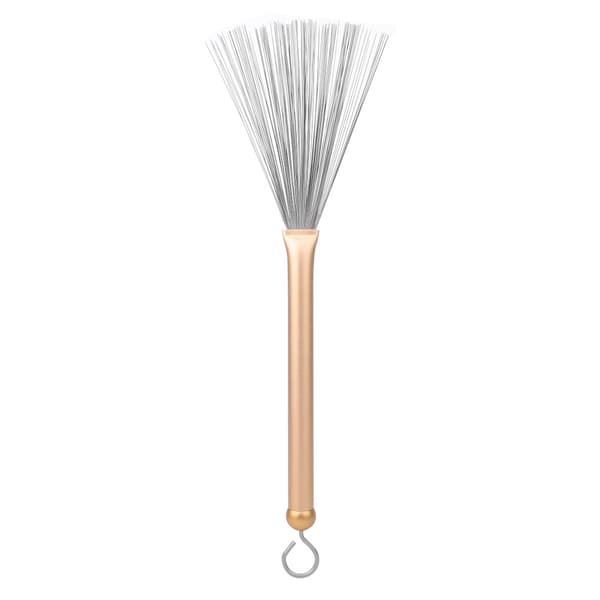2-pack infällbar ståltrådsborste för jazztrumset, studentkit, guld