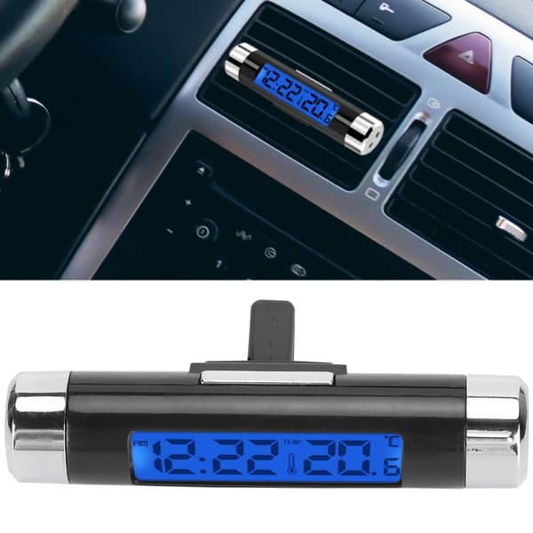 2-i-1 Elektronisk Ur Termometer LCD-display Automatisk Temperaturmåling